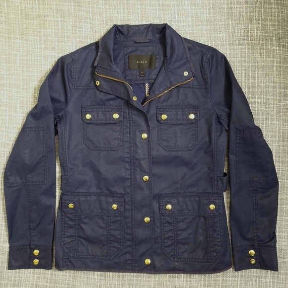 J. CREW Downtown Field Jacket Military Utility Navy Blue Women’s S - Picture 15 of 16